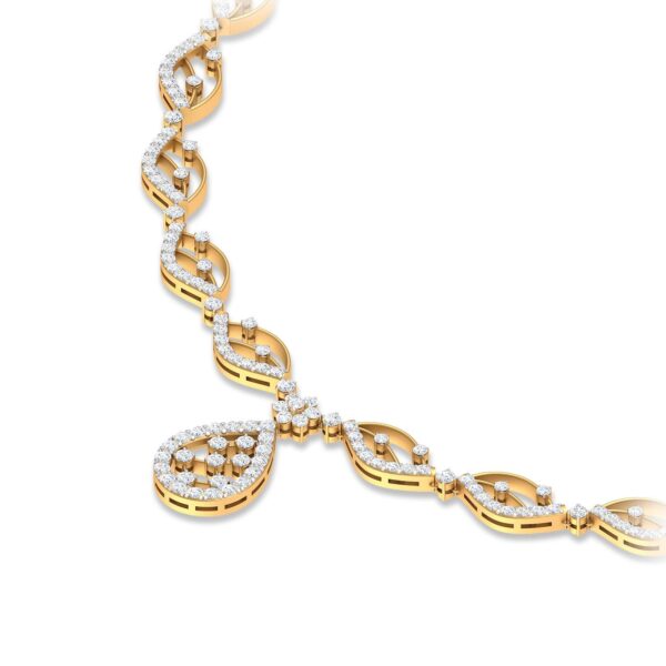 Gold Intertwined Link Twists Lab Diamond Necklace - Image 3