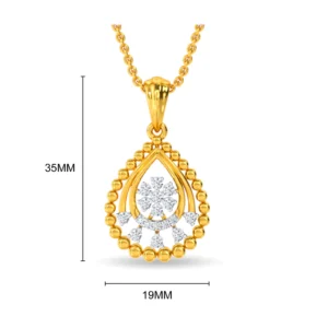 buy Gold Teardrop Diamond Pendant- PE117