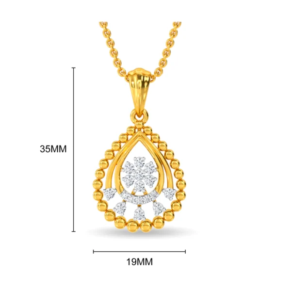 Shop Yellow Gold Teardrop Lab Diamond Pendant - Image 2