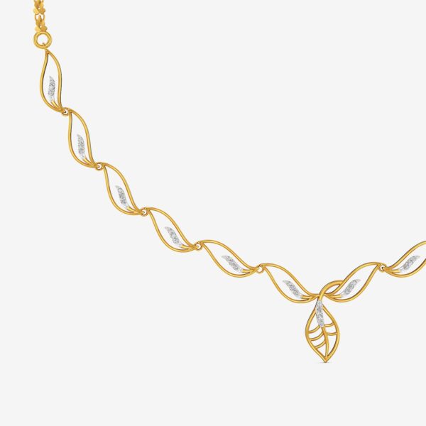 Golden Leaf Harmony Lab Diamond Necklace - Image 5