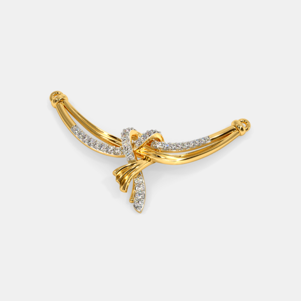 Heart Knot Gold Diamond Mangalsutra Pendant - Image 5