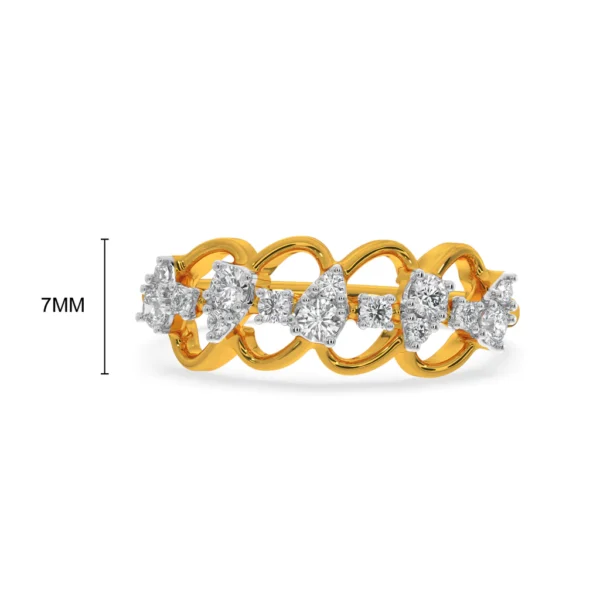 Interconnected Loops Golden Elegance Lab Diamond Ring - Image 5