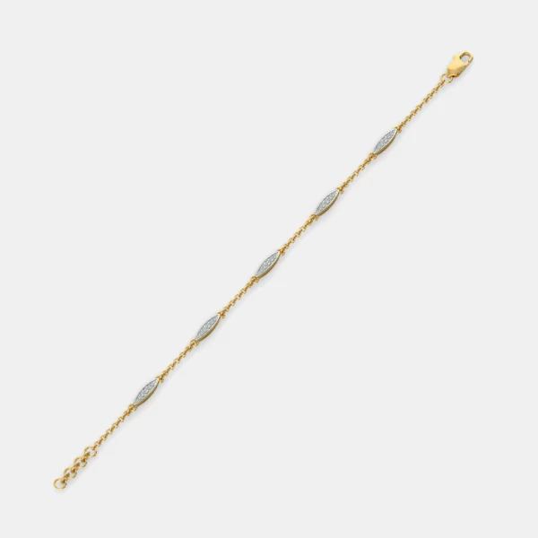 Intricately Woven Golden Links Lab Diamond Bracelet - Image 3