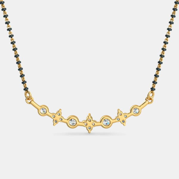 Radiant Flower-Shaped Cluster Diamond Mangalsutra Pendant - Image 5