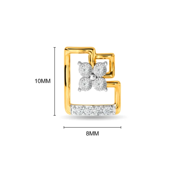 Stunning Gold Lab Diamond Square Earrings - Image 5