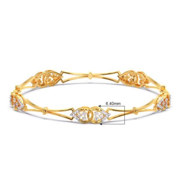 Interconnected Oval Shapes Gold Lab Diamond Bangle - Image 4