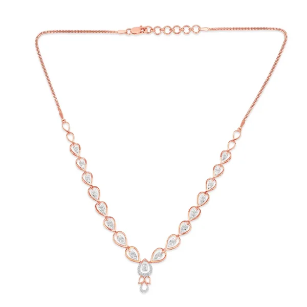 Mango Leaf Gold Lab Diamond Necklace - Image 3