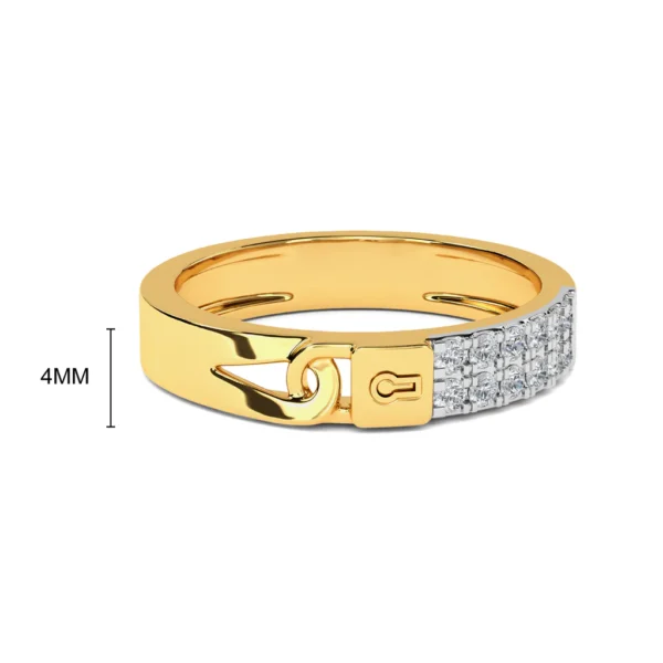 Lab Diamond Cluster Eternity Band Engagement Ring in Yellow Gold - Image 2