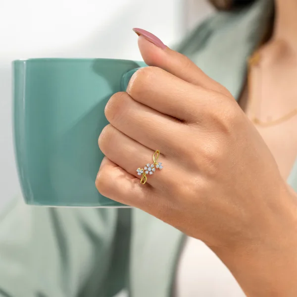 Flower Blossom Diamond Engagement Ring - Image 2