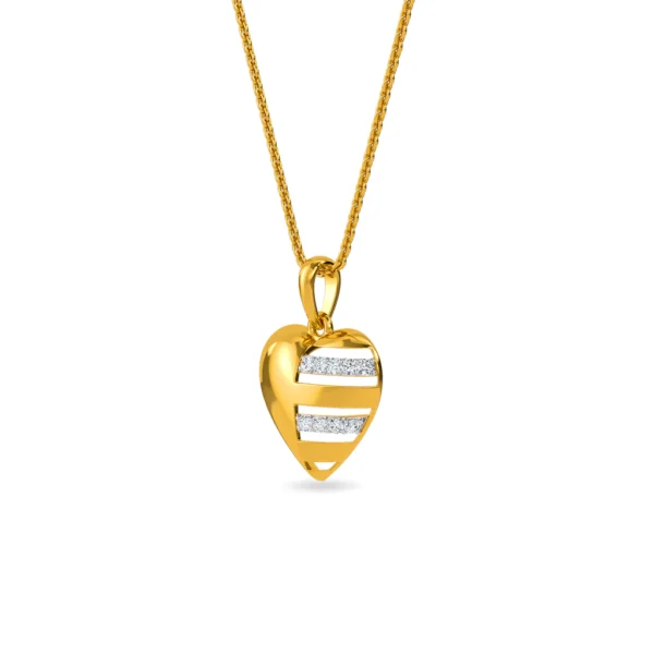 Golden Heart Pendant with Sparkling Lab Diamond - Image 3