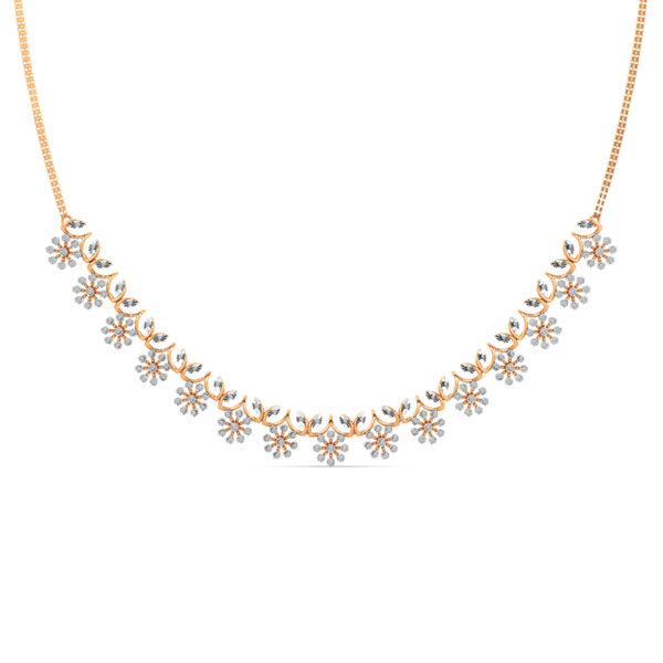 14KT Gold Crystal Crest Diamond Necklace - Image 4