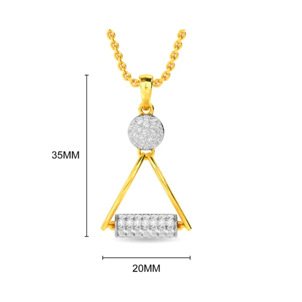 14KT Gold Luminous Geometrix Lab Diamond Pendant - Image 2