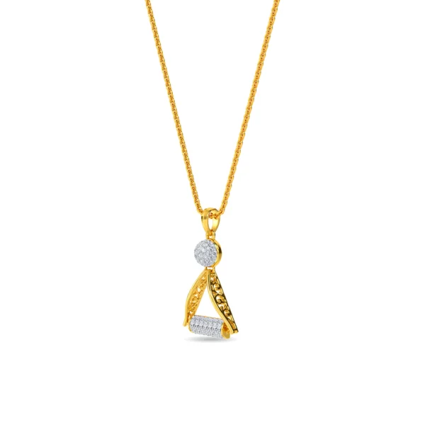 14KT Gold Luminous Geometrix Lab Diamond Pendant - Image 4