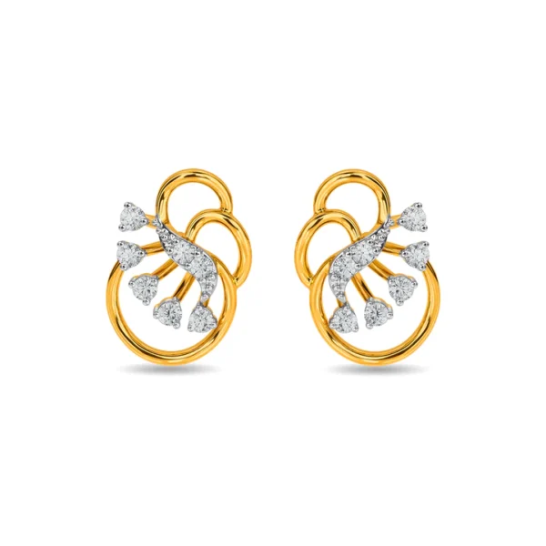 14KT Gold Elegantly Intertwined Lab Diamond Earrings