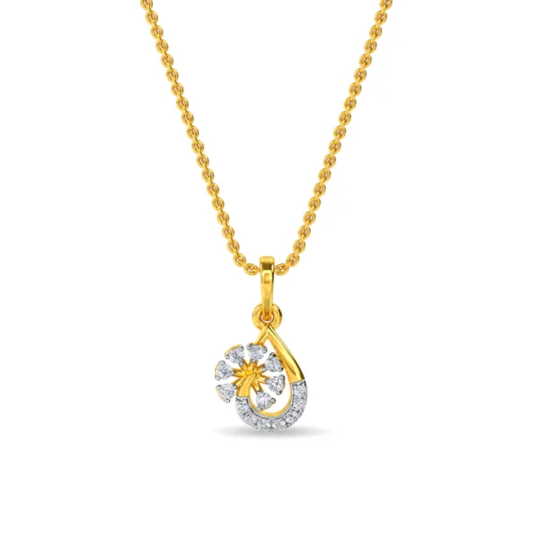 Buy Gold Stellar Sparkle Floral Lab Diamond Pendant