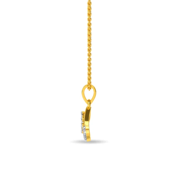 Buy Gold Stellar Sparkle Floral Lab Diamond Pendant - Image 3