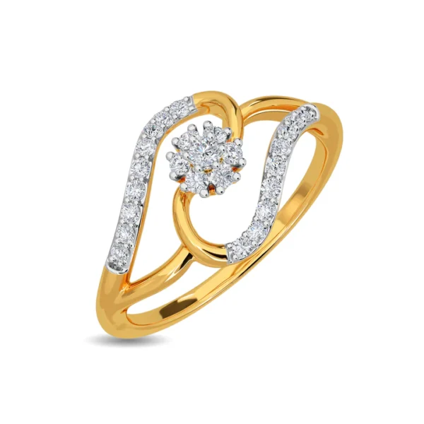 Buy Modern Floral Brilliance Gold Diamond Ring online