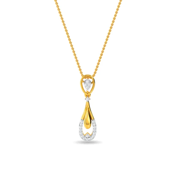 Classic Teardrop Gold Lab Diamond Pendant