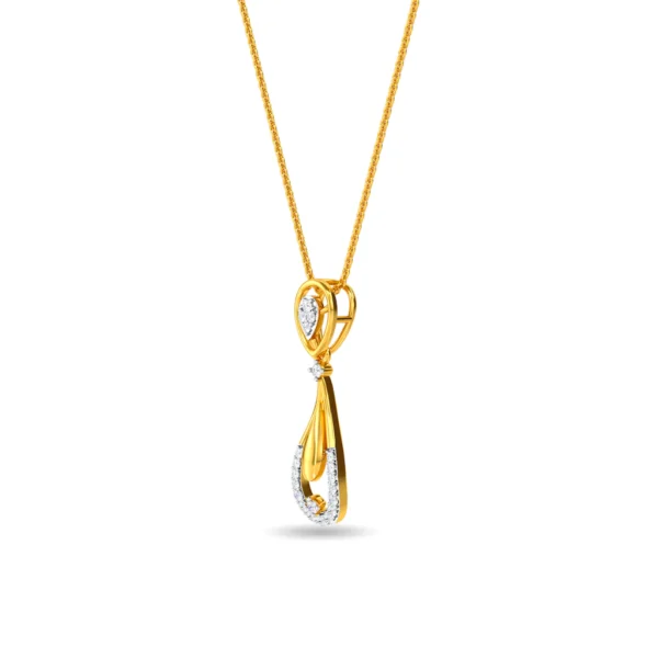 Classic Teardrop Gold Lab Diamond Pendant - Image 4