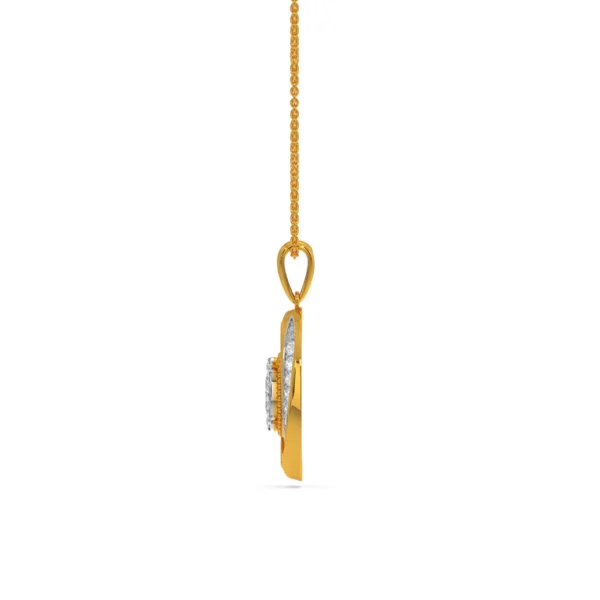Composite Solitaire Twist Gold Lab Diamond Pendant - Image 3