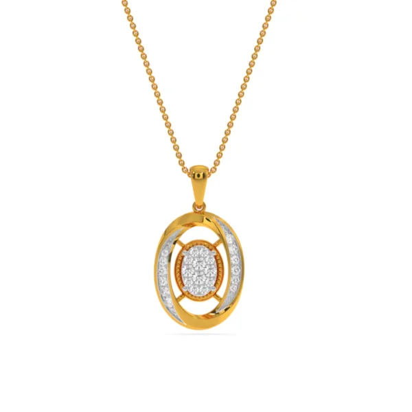 Composite Solitaire Twist Gold Lab Diamond Pendant