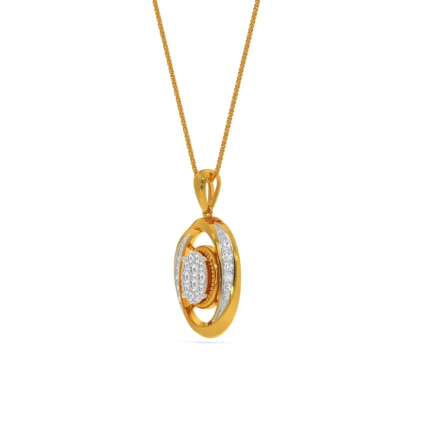 Composite Solitaire Twist Gold Lab Diamond Pendant - Image 2