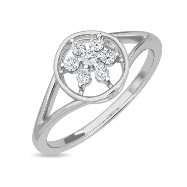Contemporary Floral Brilliance Gold Diamond Engagement Ring - Image 3