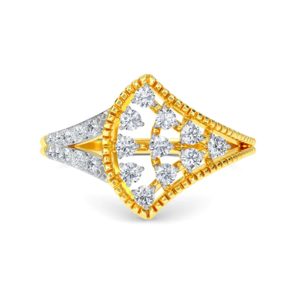 Distinctive Triangular Lab Diamond Ring in Yellow Gold - Image 5