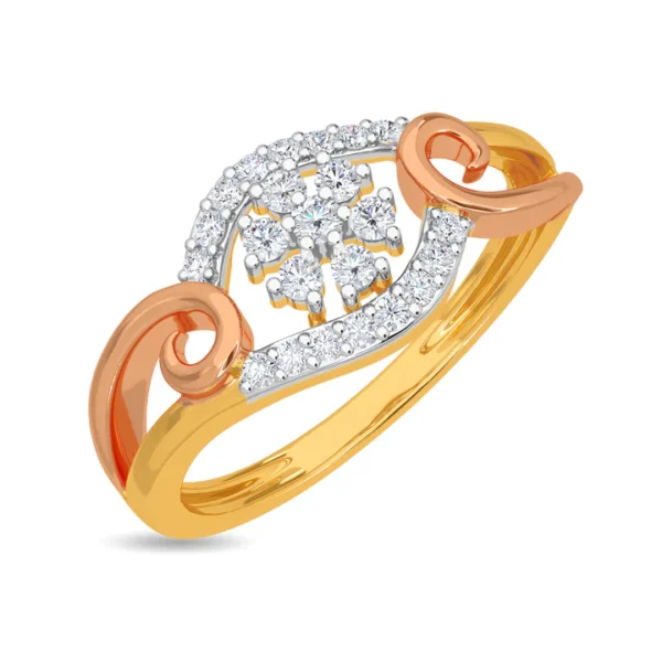 Dual-Tone Lab Diamond Cluster Ring with Braided Band Design