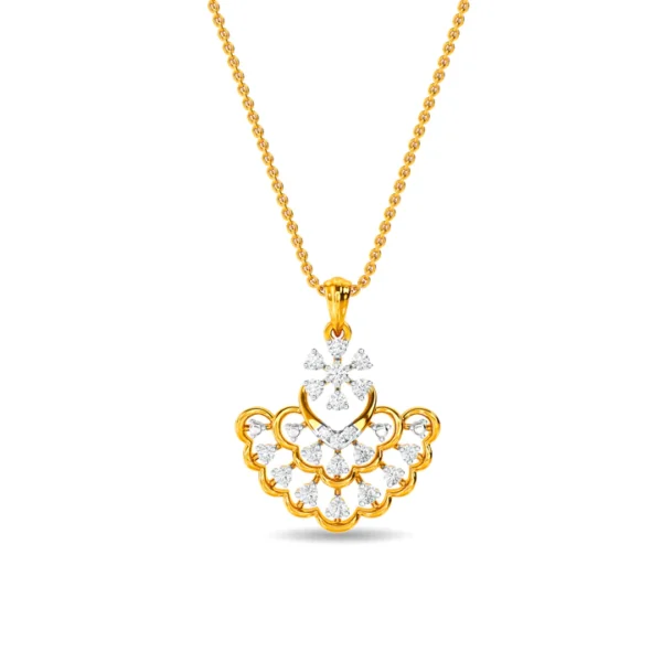 Elegant Gold Lab Diamond Floral Cascade Pendant