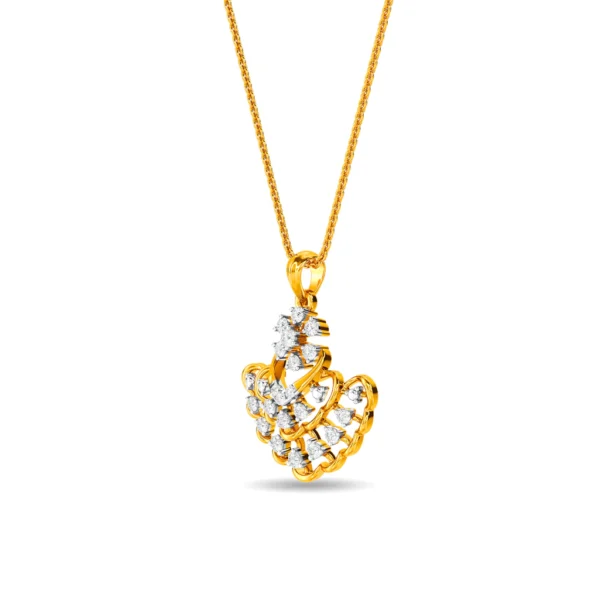 Elegant Gold Lab Diamond Floral Cascade Pendant - Image 4