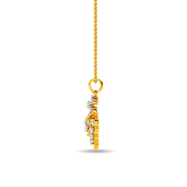 Elegant Gold Lab Diamond Floral Cascade Pendant - Image 3