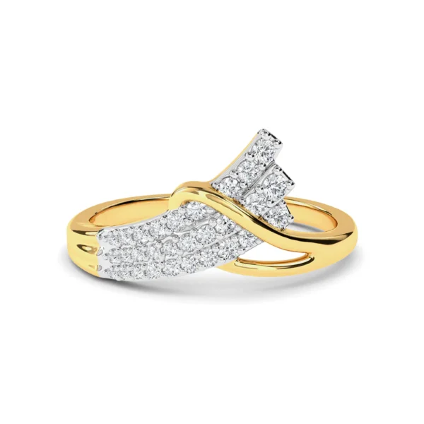 Elegant Intertwining Design Gold Lab Diamond Ring