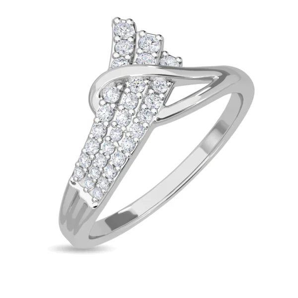 Elegant Intertwining Design Gold Lab Diamond Ring - Image 4