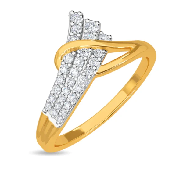 Elegant Intertwining Design Gold Lab Diamond Ring - Image 3
