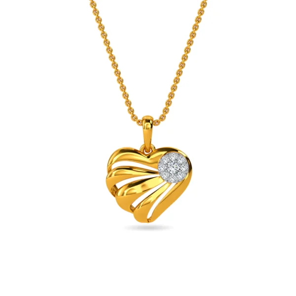 Elegant Swirl Heart Pendant with Lab Diamond Accents