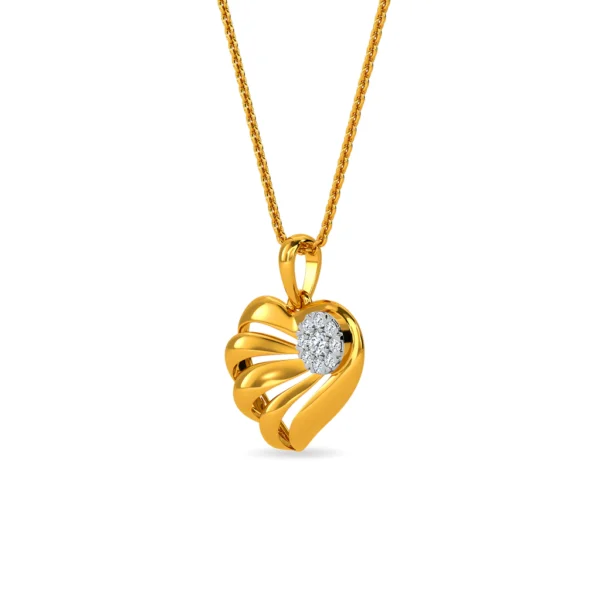 Elegant Swirl Heart Pendant with Lab Diamond Accents - Image 4