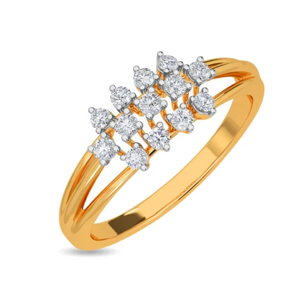 Elegant Yellow Gold Multi-Band Lab Diamond Cluster Ring