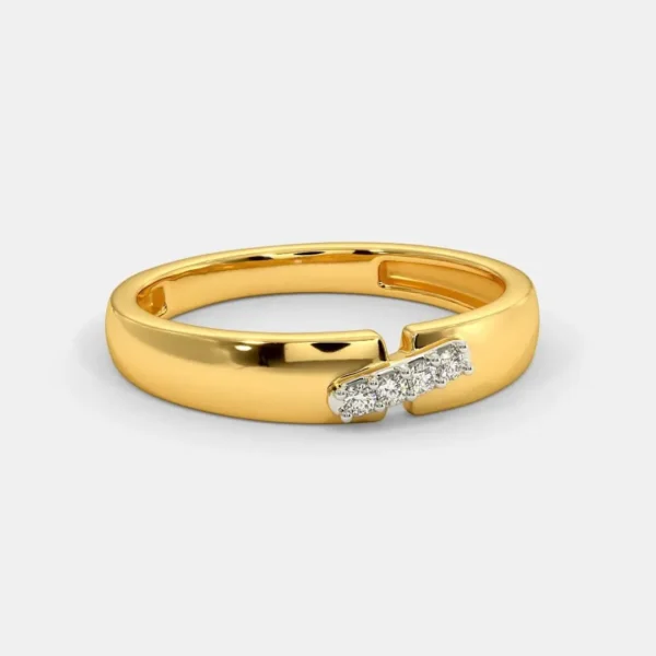 Elegant Wedding Band with Lab Diamond Accent for Him - Image 3