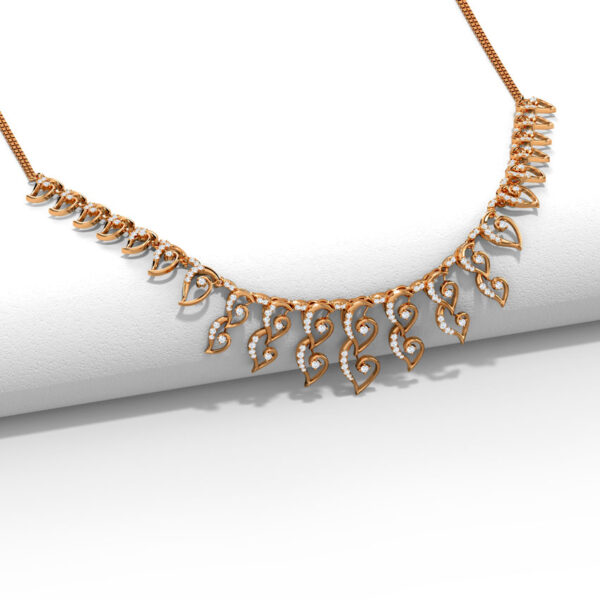 Elegant Gold Hearts Cascade Lab Diamond Necklace - Image 4