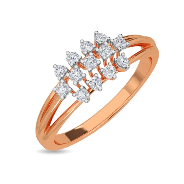 Elegant Yellow Gold Multi-Band Lab Diamond Cluster Ring - Image 4