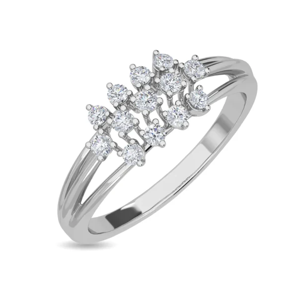 Elegant Yellow Gold Multi-Band Lab Diamond Cluster Ring - Image 3
