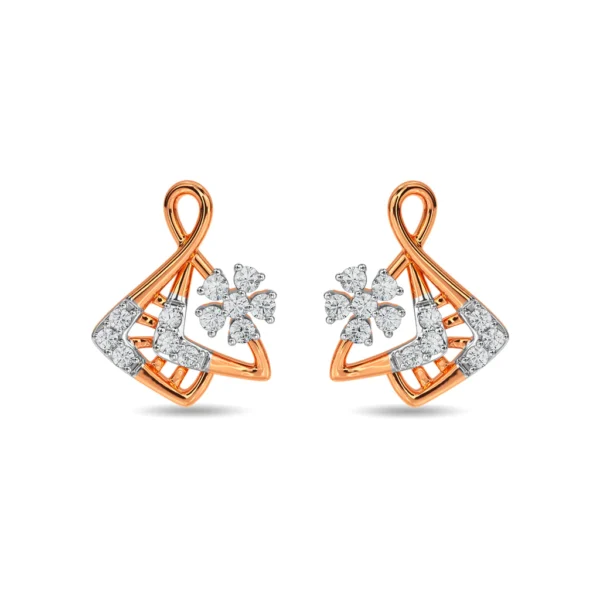 Eternal Floral Gold Lab Diamond Earrings - Image 3