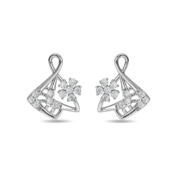 Eternal Floral Gold Lab Diamond Earrings - Image 2