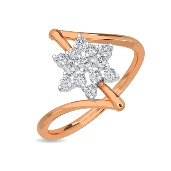 Floral Brilliance Cluster Lab Diamond Ring in Yellow Gold - Image 5