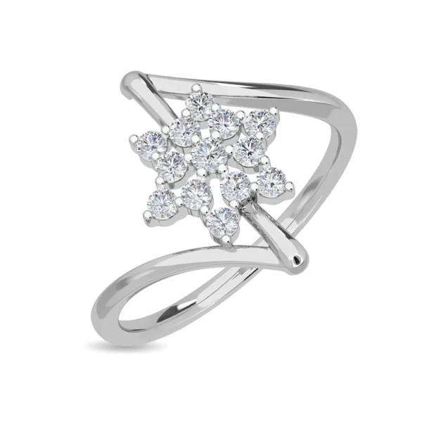 Floral Brilliance Cluster Lab Diamond Ring in Yellow Gold - Image 4