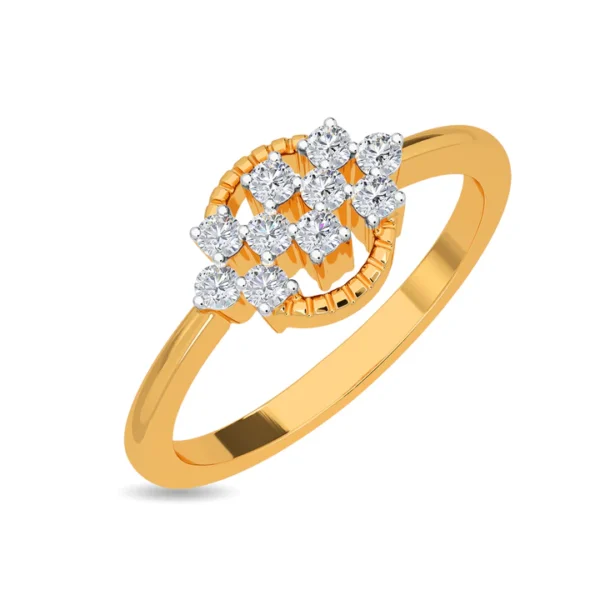 Floral Brilliance Yellow Gold Lab Diamond Lattice Ring