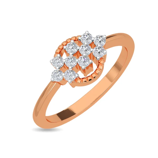 Floral Brilliance Yellow Gold Lab Diamond Lattice Ring - Image 5