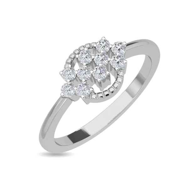 Floral Brilliance Yellow Gold Lab Diamond Lattice Ring - Image 4