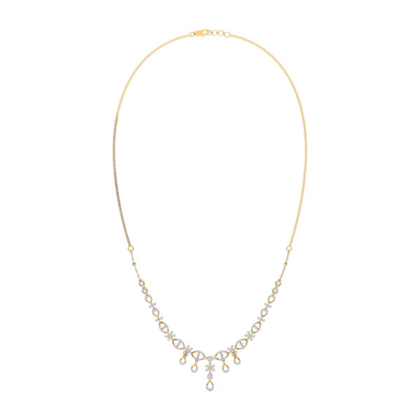 Floral Elegance Symphony Gold Lab Diamond Necklace - Image 3